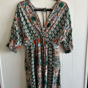 Floral Paisley V-Neck Summer Dress